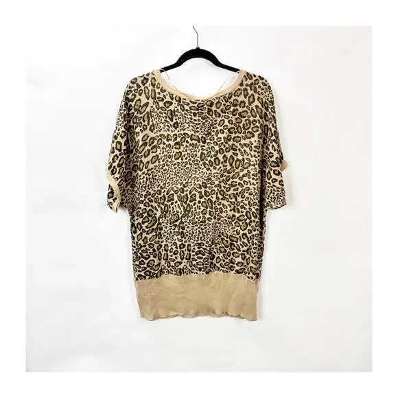 2/$30 Worthington Woman 1X Leopard Print Knit Top Women Plus Animal Pattern - Picture 8 of 11